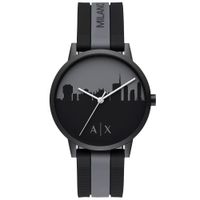 Reloj Armani Exchange Cayde AX2742 Acero Inoxidable Correa de Silicona Negro Gris