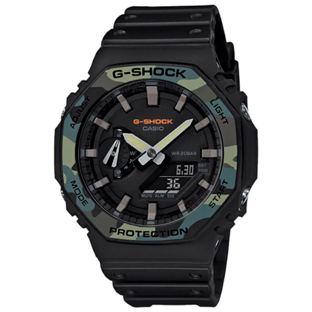 Reloj Casio G-Shock Carbon GA2100SU-1A Digital Analógico Luz Led Acuático Negro Camuflado