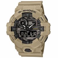 Reloj Casio G-Shock GA700CA-5A Digital Analógico Acuático Luz Led Resina Beige Dial Negro