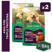 Pack x2 Comida para Perros DOG CHOW Adultos todos los tamaños Carne, Pollo y Pescado Bolsa 8kg