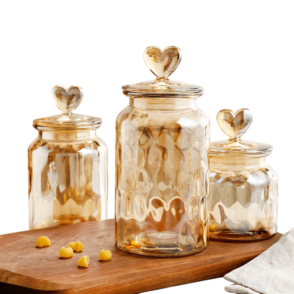 Frasco de Vidrio con Tapa de Corazón 1350 ml