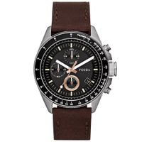 Reloj Fossil Decker CH2885 Fecha Cronometro Acero Inoxidable Correa De Cuero Marrón