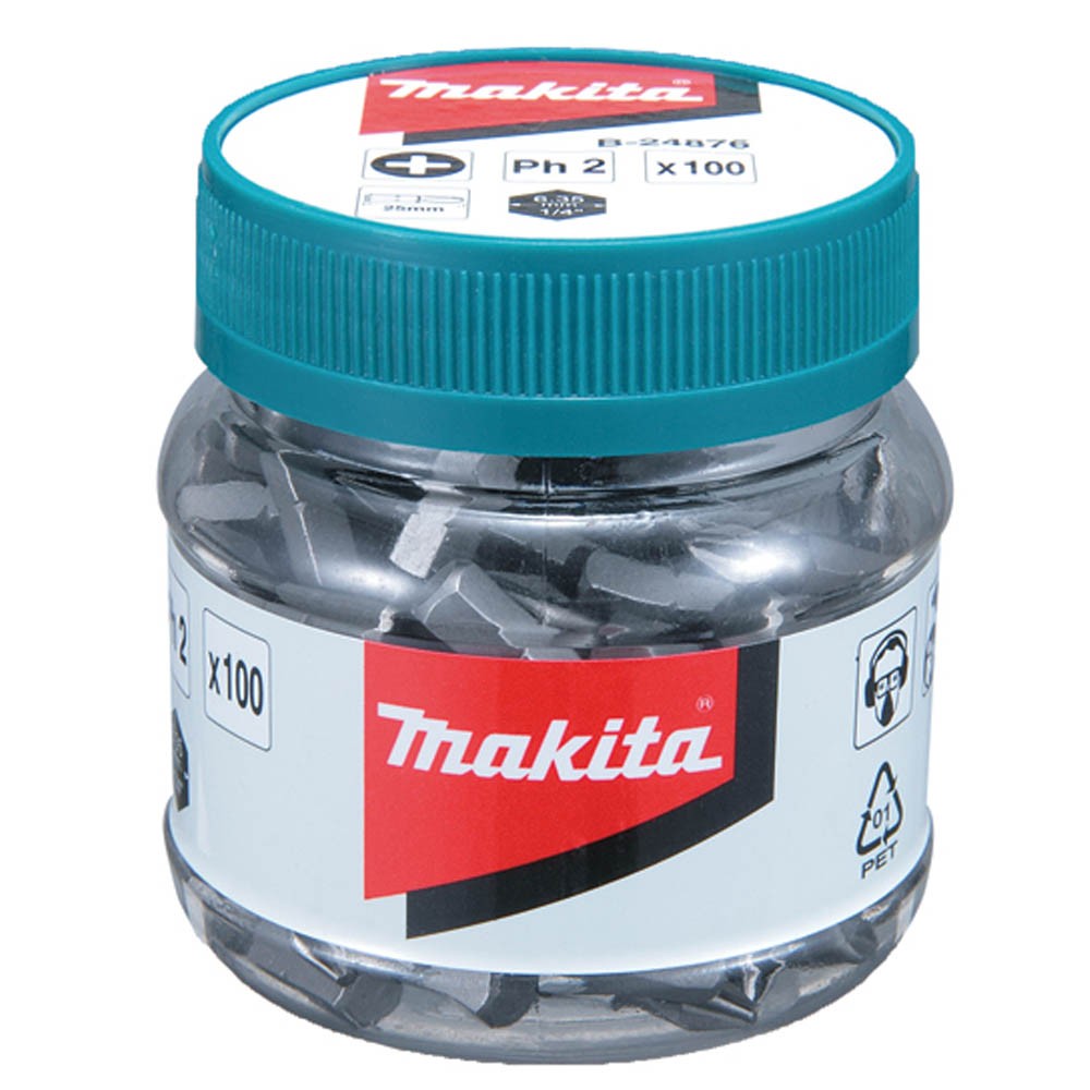 Puntera pz2 x 25mm.- set 100 pcs (mini contenedor) B-24882 Makita