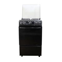Cocina Imaco 4 Hornillas 20"" Tapa de Vidrio Negro Negro