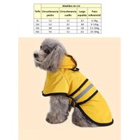 Capa impermeable para perros medianos de 9-13kg amarillo talla 2XL