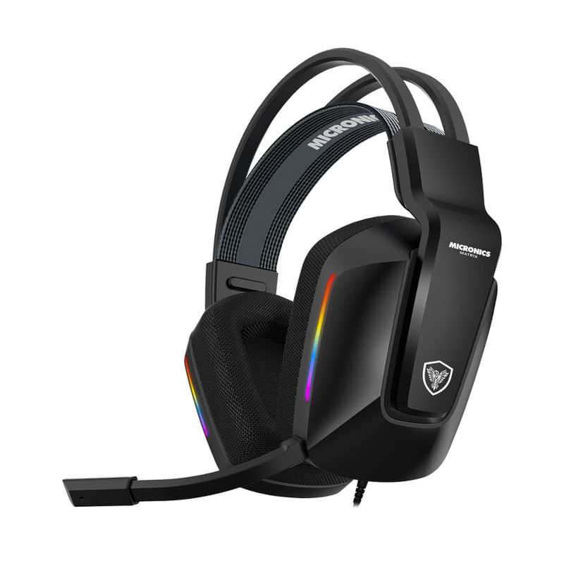 AUDIFONOS GAMER MICRONICS MATRIX MIC-HG808 AURICULARES ALAMBRICOS RGB CON MICROFONO USB