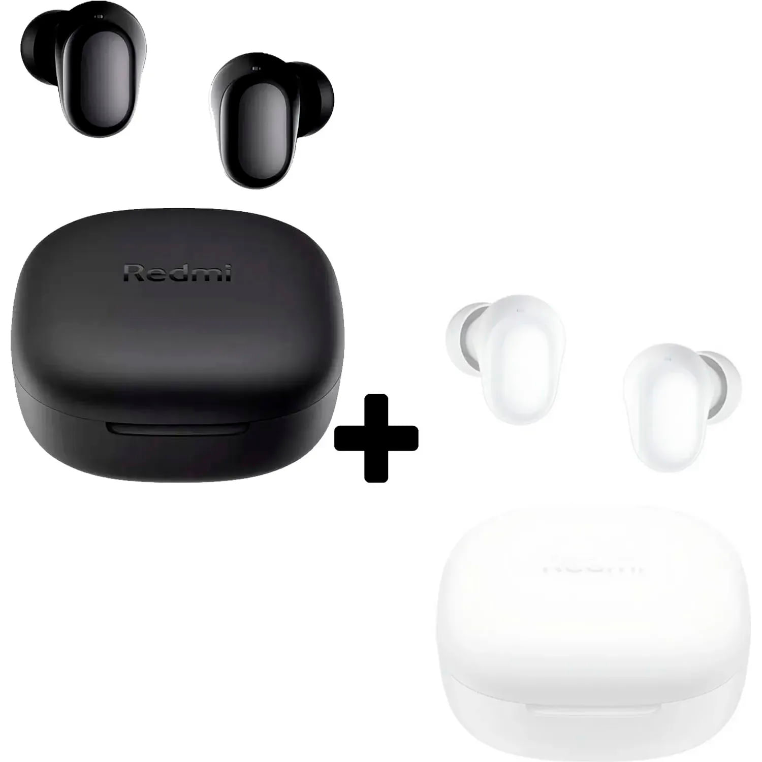 COMBO 2 AUDÍFONOS INALÁMBRICOS BUDS 6 PLAY BLUETOOTH 5.4 BLANCO Y NEGRO