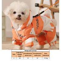 Abrigo naranja con interior polar para perro talla 3