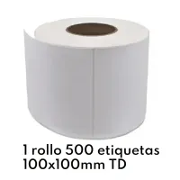 1 rollos de 500 etiquetas adhesivas térmico TD 100x100mm