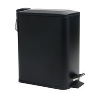 Papelera rectangular metal con pedal 5 litros Negro Orange