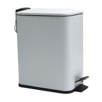 Papelera rectangular metal con pedal 5 litros Blanco Orange