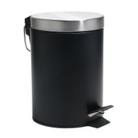 Papelera redonda metal con pedal 3 litros Negro Orange