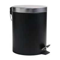 Papelera redonda metal con pedal 5 litros Negro