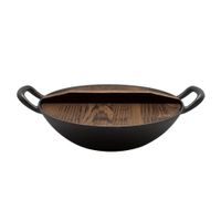 Wok con Tapa de Madera Disco Iron Cast Wayu
