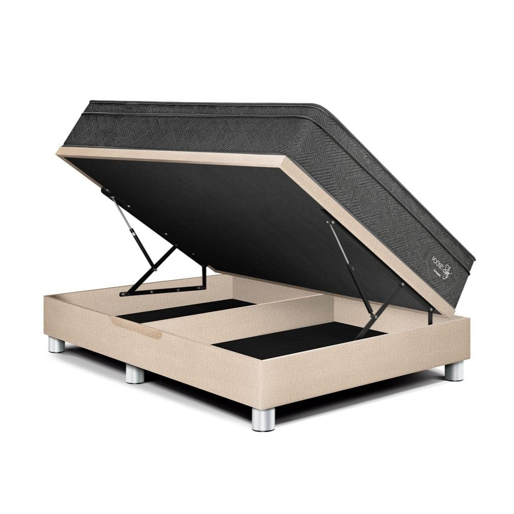 Cama Boxet Paraíso Pocket Star Queen Champagne