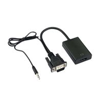 ADAPTADOR CONVERTIDOR VGA A HDMI C/CABLE AUDIO, VIDEO FULLHD