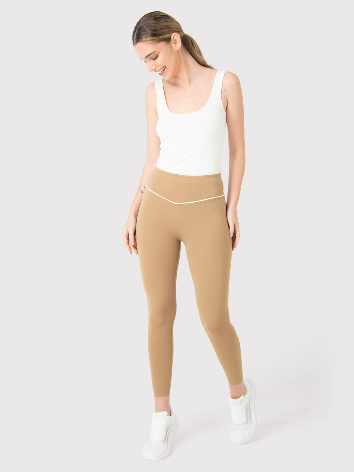 Legging Para Mujer Ankle Piping Marrón Bsoul