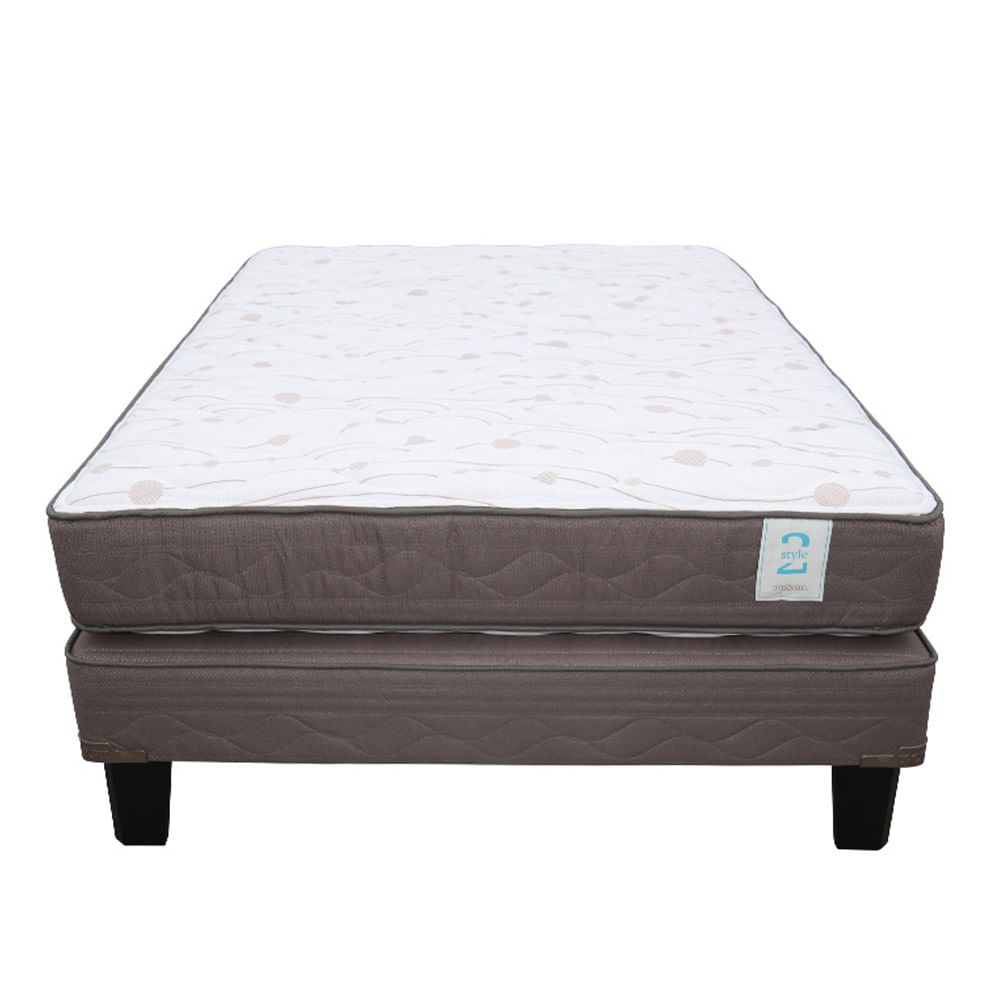 Cama Europea New Style 2 1.5 Plazas + 2 Almohadas + Protector