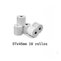 10 rollos papel contometro térmico Tickets  57x45mm 55g