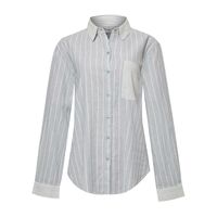 Blusa Manga Larga Lino Orgánico Para Mujer Lines Celeste Rockford