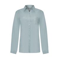Blusa Manga Larga Lino Orgánico Para Mujer Lirio Celeste Rockford