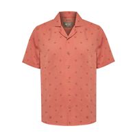 Camisa Manga Corta Tencel Para Hombre Tencelprint Rojo Rockford
