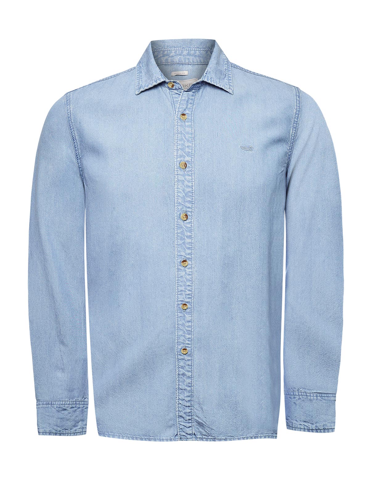 Camisa Manga Corta Tencel Para Hombre Tencel Azul Rockford