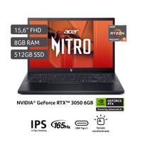 Portátil Gamer Acer Nitro V AMD Ryzen™ 5 7535HS 8 GB RAM 512 GB SSD 15.6"" RTX 3050