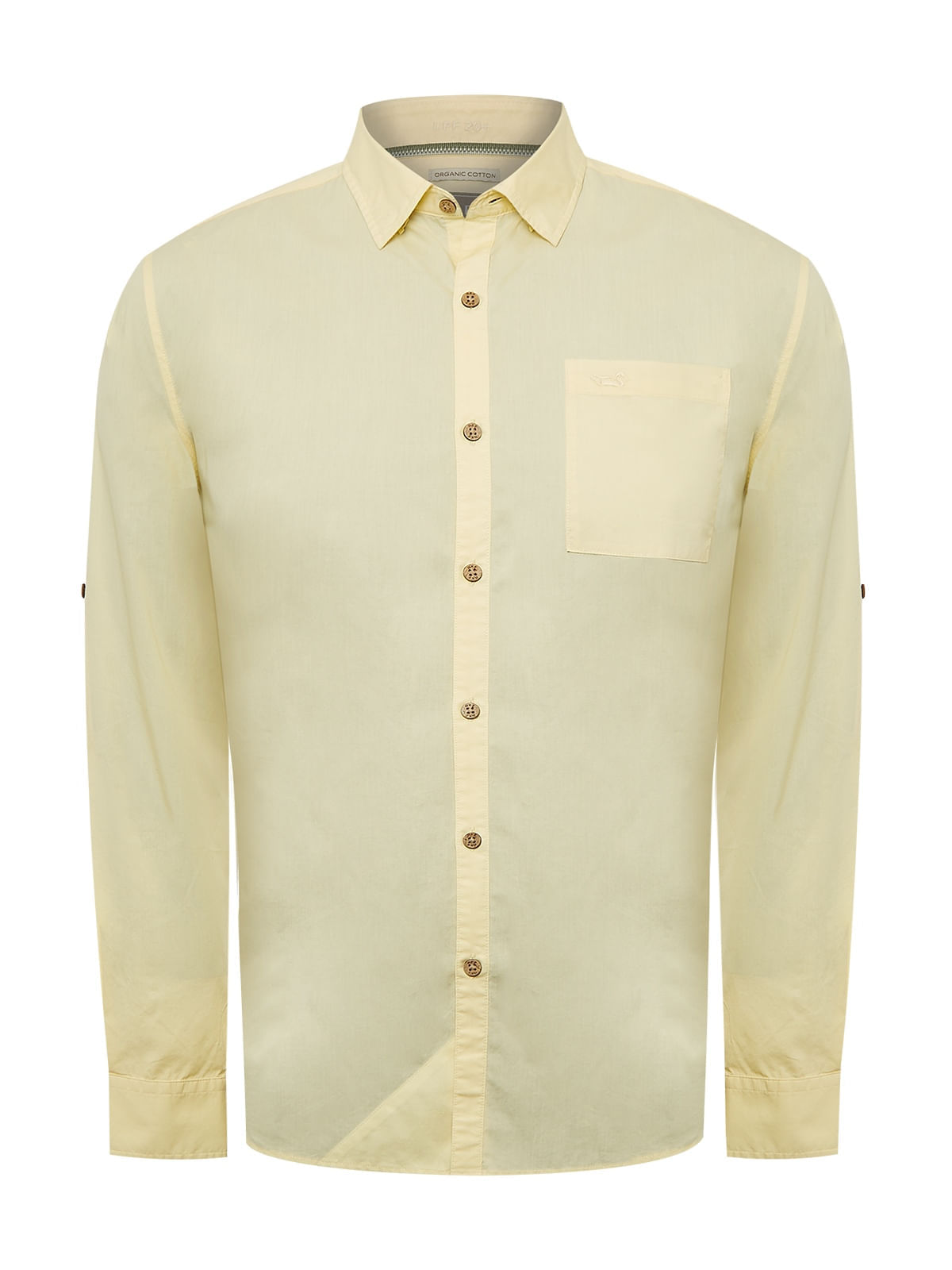 Camisa Manga Larga Algodón Orgánico Para Hombre Galiton Amarillo Rockford