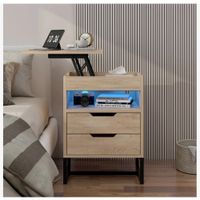 Velador Tech con Tablero Elevable Color Duna TU MESITA