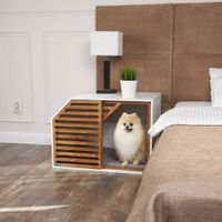 Velador Pet Home Moderno Scott Caramelo/Blanco TU MESITA