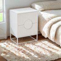 Velador Moderno Zen White 2 Cajones TU MESITA