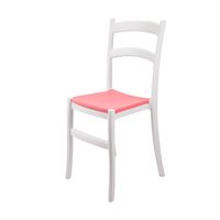 Silla Práctica de Comedor Aylin color Blanco/Rojo TU MESITA