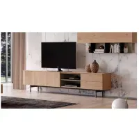 Mesa de TV Contemporánea Aragon 70"" color Duna 3 puertas 2 cajones TU MESITA 240 cm