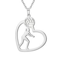 Collar voley corazón plateado - copy