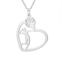 Collar voley corazón plateado diseño saque