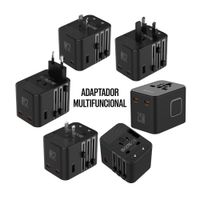 Adaptador Universal Viaje Q61 25W Negro