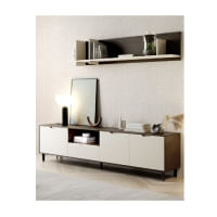 Mesa de TV Contemporánea Aquiles 65"" color Marrón/Blanco 3 puertas 1 cajón TU MESITA