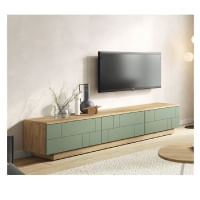 Mesa de TV Minimalista Lucas 60"" color Duna/Agave 3 puertas TU MESITA