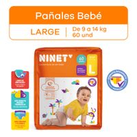 Pañales Ninet Talla L - Bolsa 60 UN