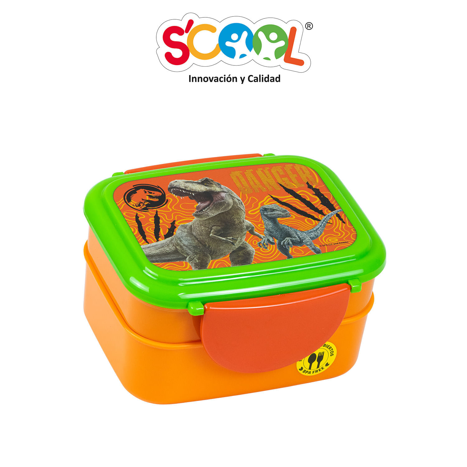 Taper Lonchera Scool Con Cubiertos Jurassic World