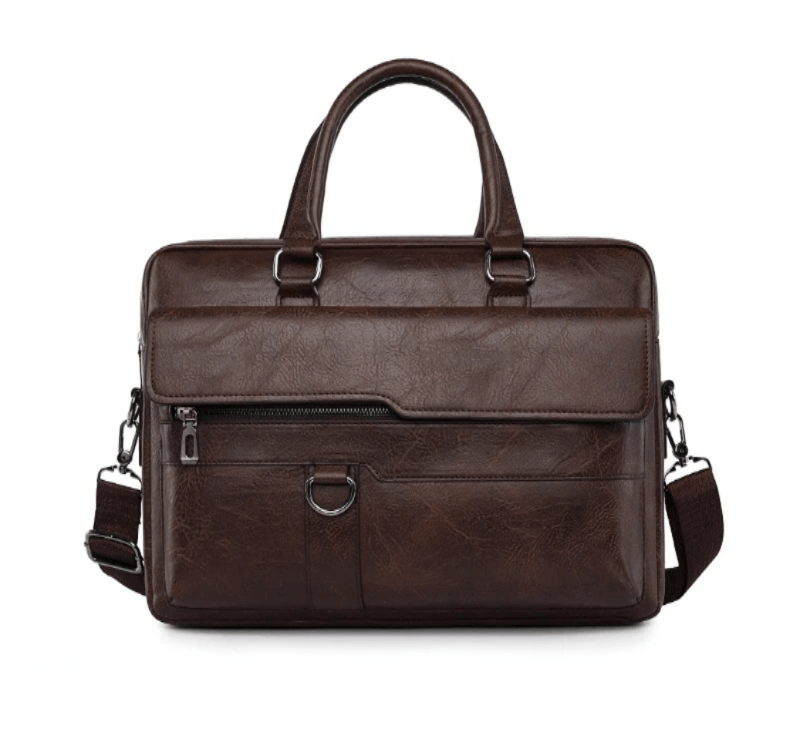 Maletin Ejecutivo Marron Casual Hombre Portalaptop 15pulg (38x28x6) Cuero Importado