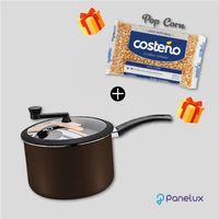 Olla para Hacer Popcorn 22 cm Color Marrón Línea Premium + Regalo