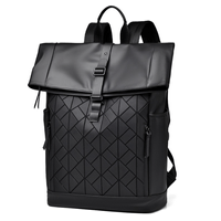 Mochila de Negocio Negro Bolso Hombre Portalaptop 17pg 46x32x17 Cuero Importado