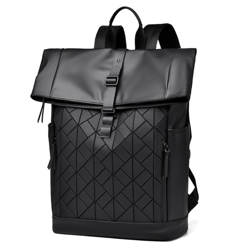 Mochila de Negocio Negro Bolso Hombre Portalaptop 17pg 46x32x17 Cuero Importado