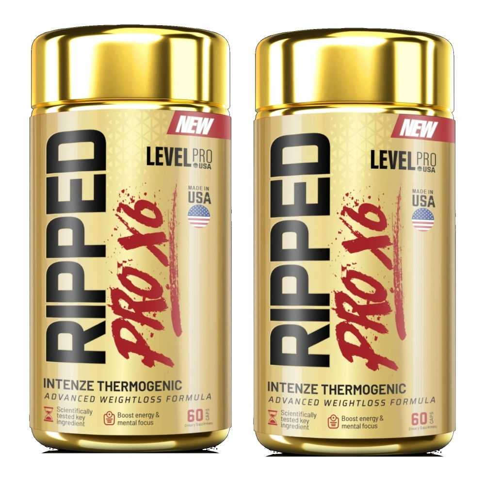 QUEMA GRASA TERMOGÉNICO 2 RIPPED PRO X6 FRASCO DE 60 CÁPS.