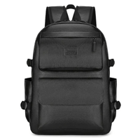 Mochila de Negocio Negro Hombre Portalaptop 16pg 45x32x15 Cuero Importado
