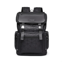 Mochila Ejecutiva Casual Negro Hombre Portalaptop 16pg 41x30x13 Cuero Importado