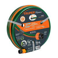 Manguera de riego expandible reforzada 1/2"" x 15m truper