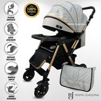Coche Cuna de Lujo «BOMBSHELL» con Bolso Pañalero Gris